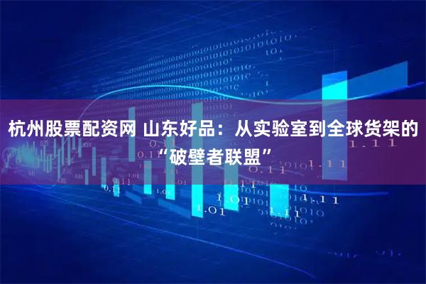 杭州股票配资网 山东好品：从实验室到全球货架的“破壁者联盟”